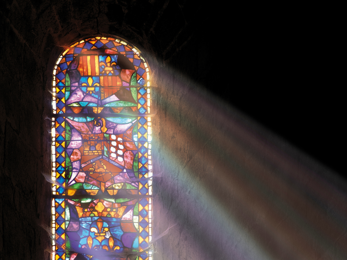 stained glass windows at church