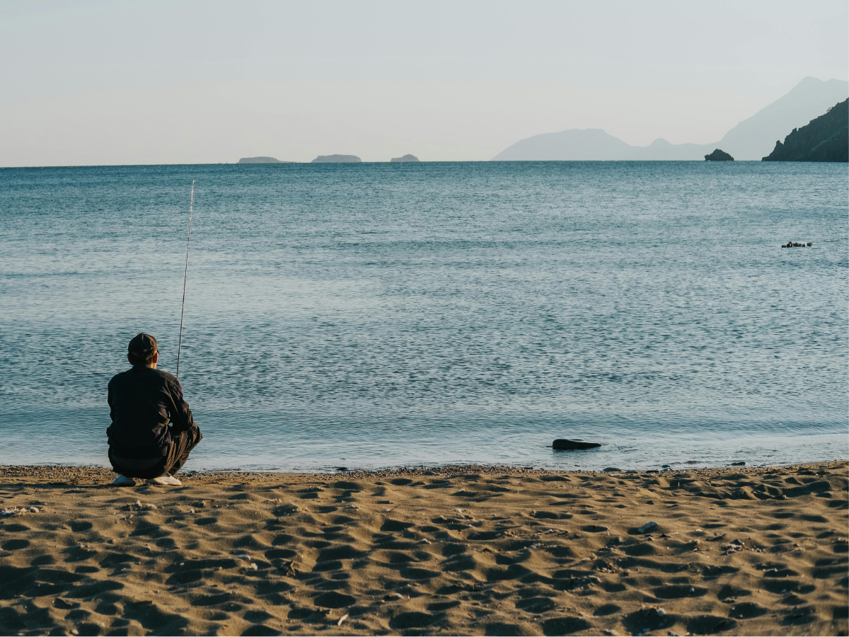 lonely young adult on a beach