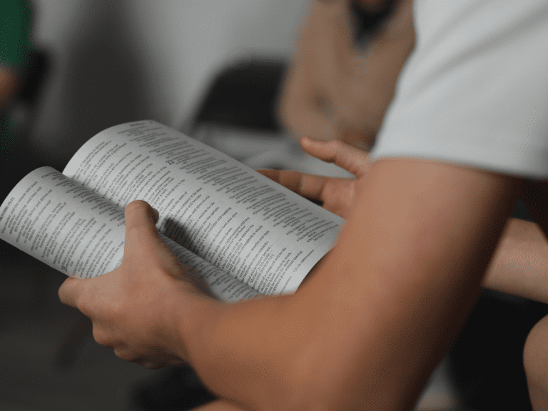 open bible in church