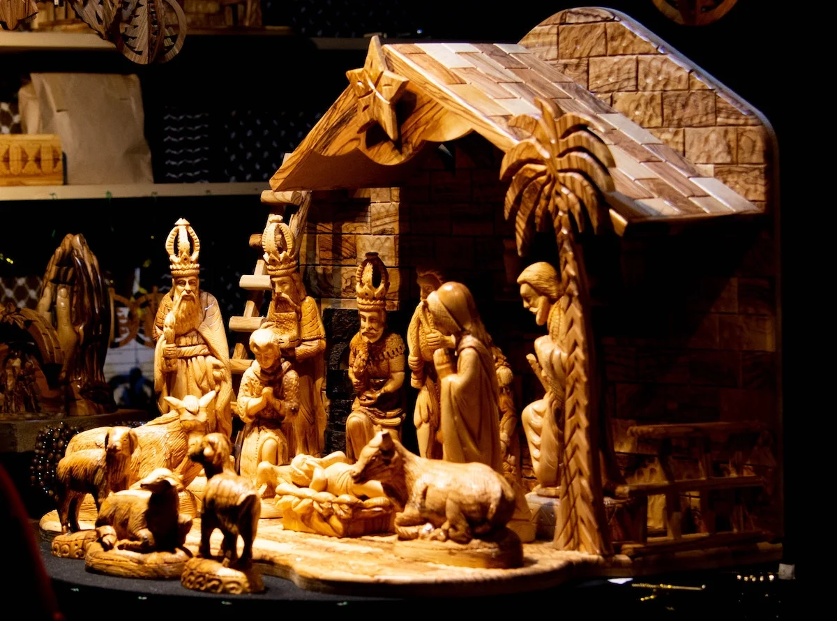 wooden nativity